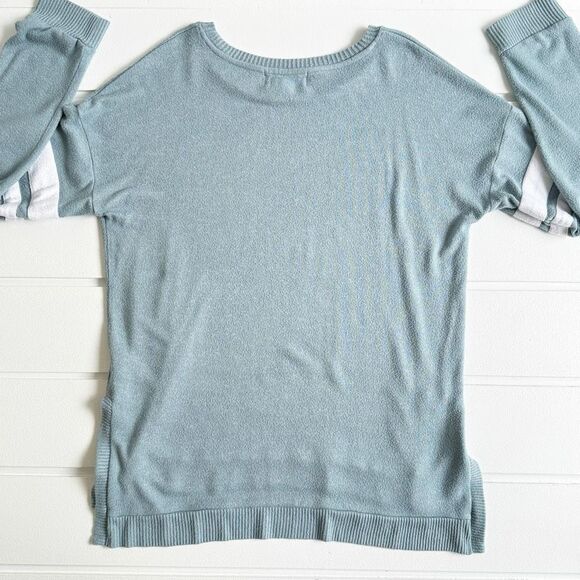 Hippie Rose Juniors Striped-Sleeve High Low Sweater Top Size Large - Picture 4 of 8